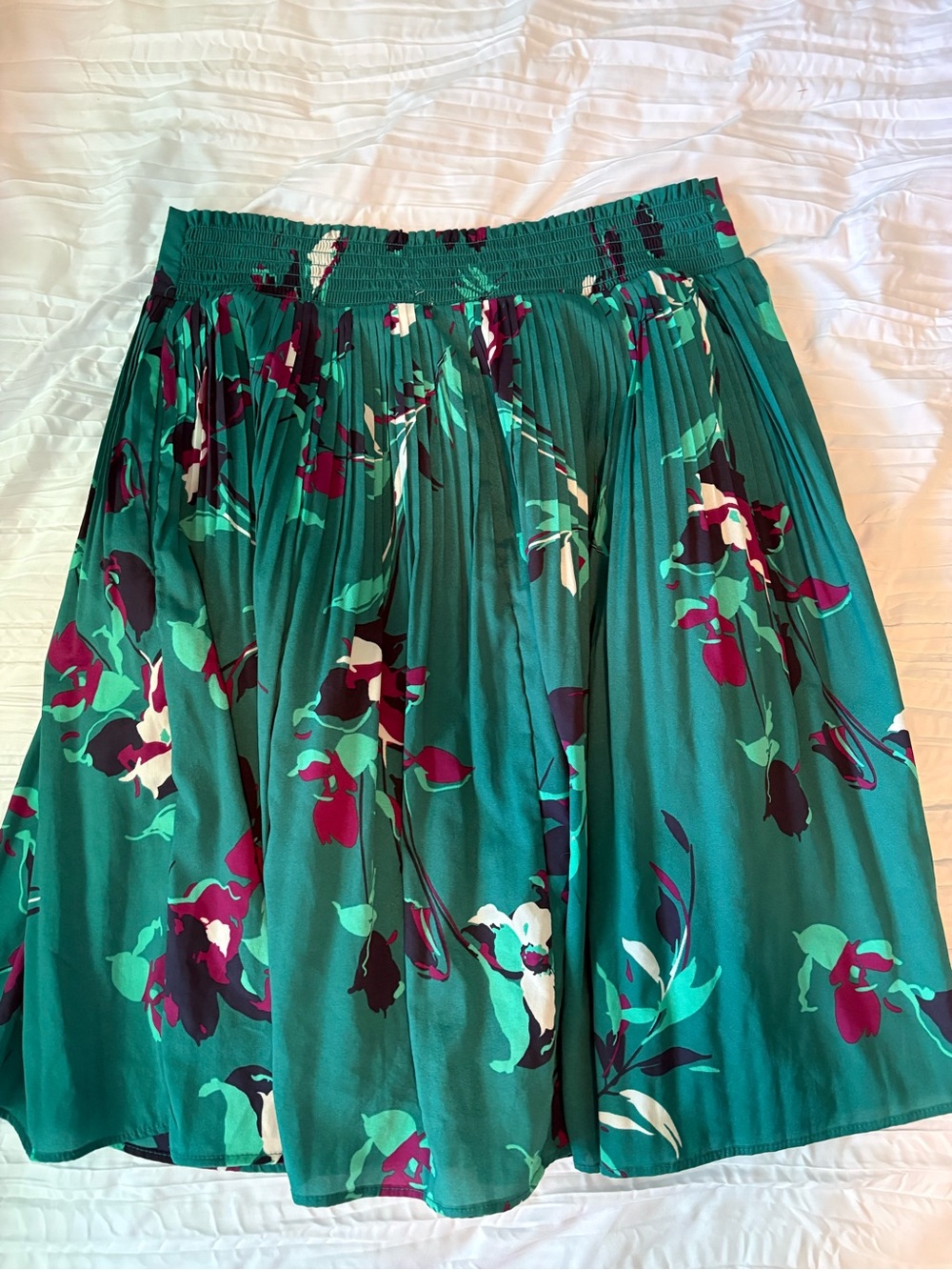 Merona Teal Floral Skater Skirt with Magenta Accents